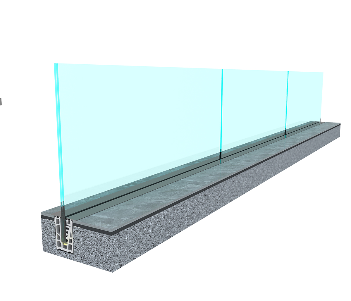 Maonekedwe a In-floor All Glass Railing System